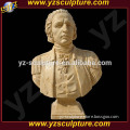 indoor decoration carved yellow marble famous man bust statue